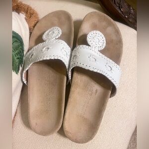 Jack Rogers White Leather Sandals